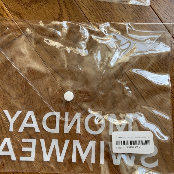 Monday Swimwear Soft Silver Shimmer Bikini Top/Bottom - Picture 6 of 15